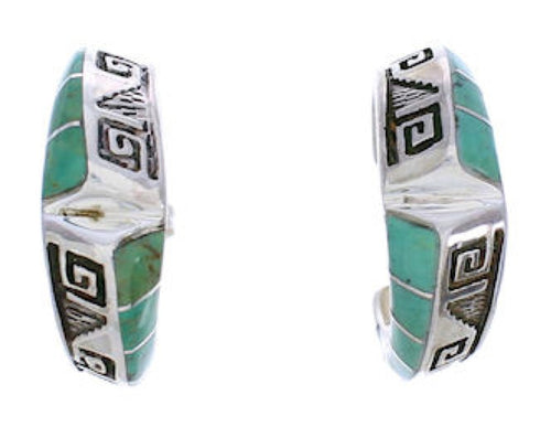 Turquoise Jewelry Water Wave Post Hoop Earrings AX23833